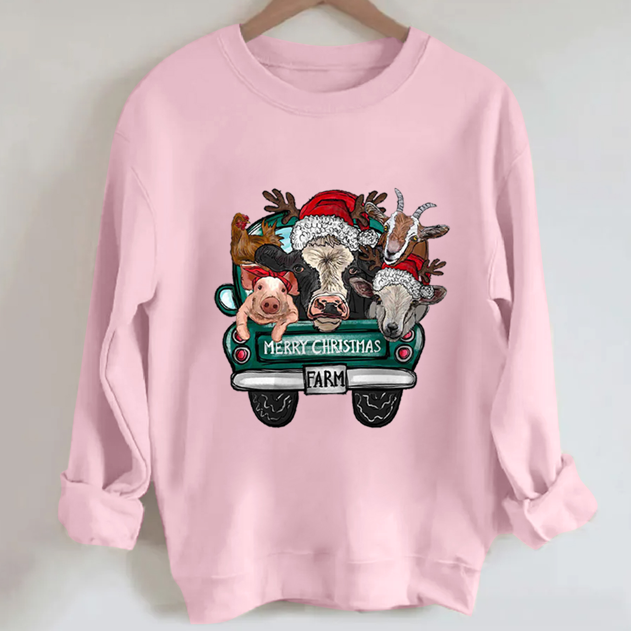 Attend a Christmas party with three farm pets Sweatshirt