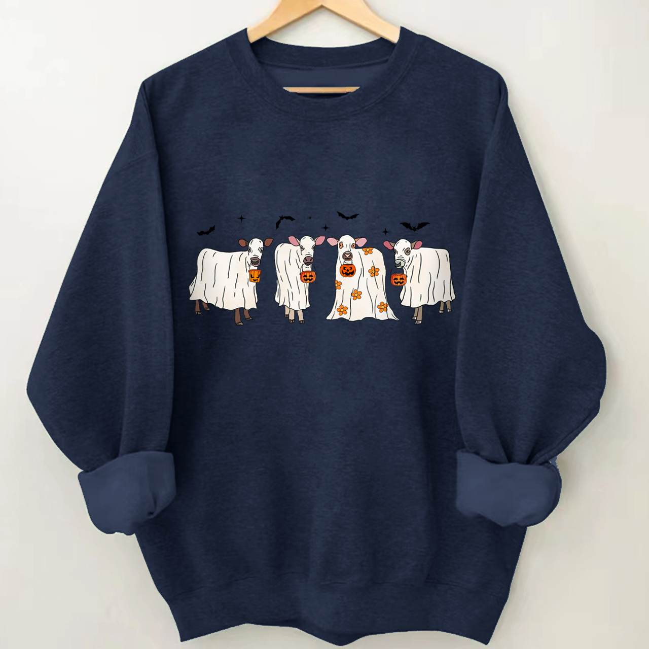 Cow who goes to a midnight Halloween party Sweatshirt