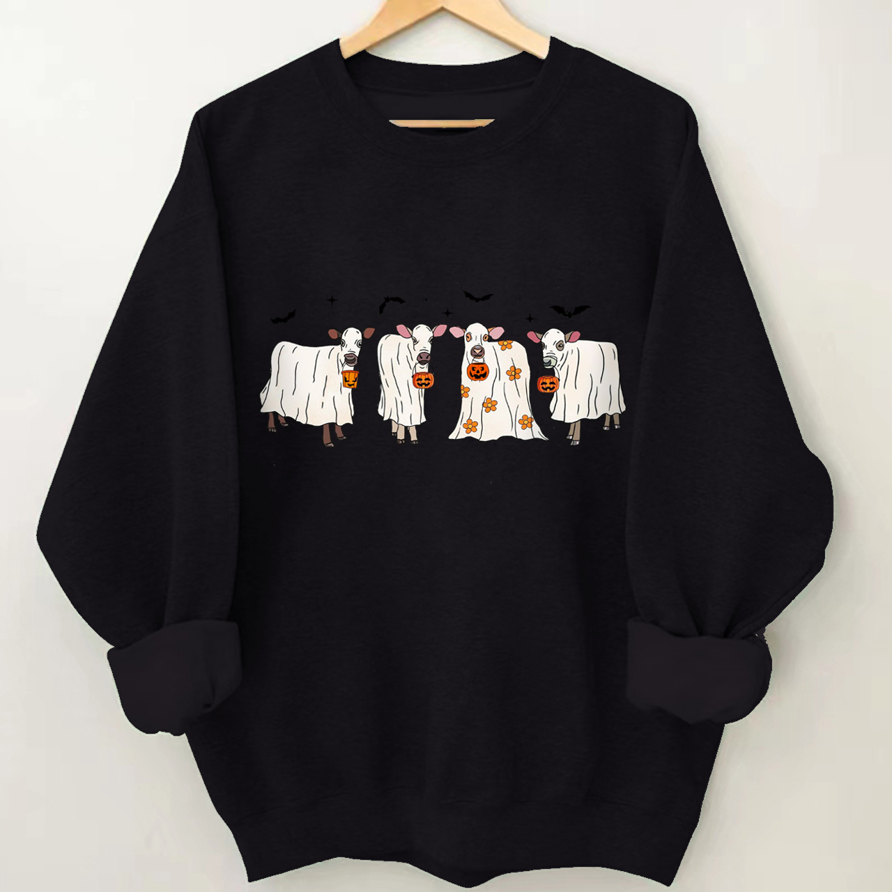 Cow who goes to a midnight Halloween party Sweatshirt