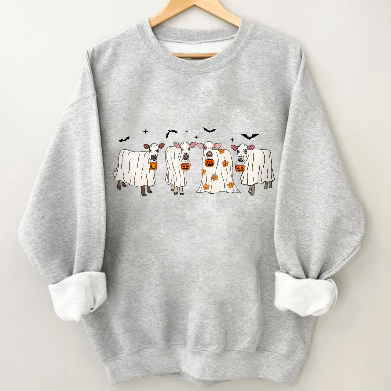 Cow who goes to a midnight Halloween party Sweatshirt