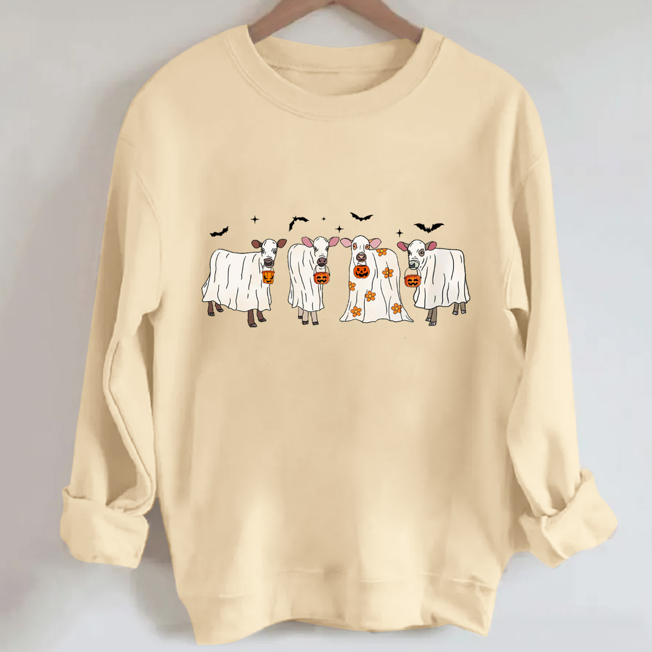Cow who goes to a midnight Halloween party Sweatshirt