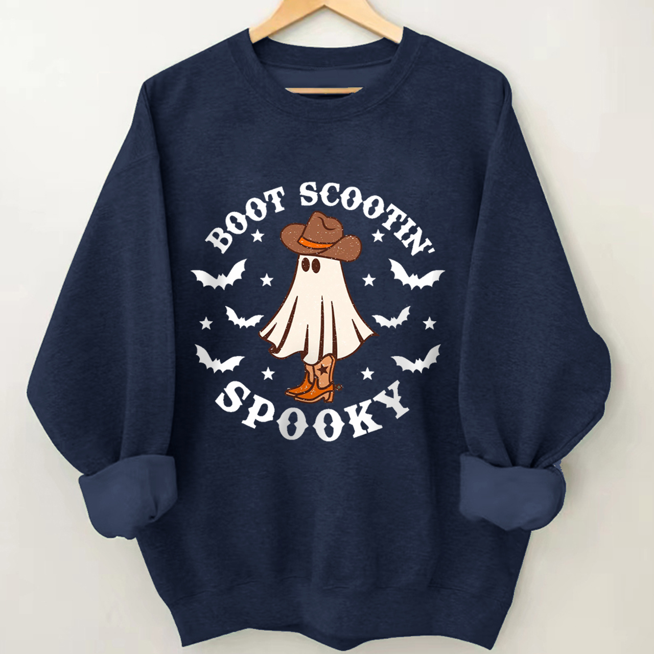Boot Cowboy Ghost Battle On Halloween Sweatshirt