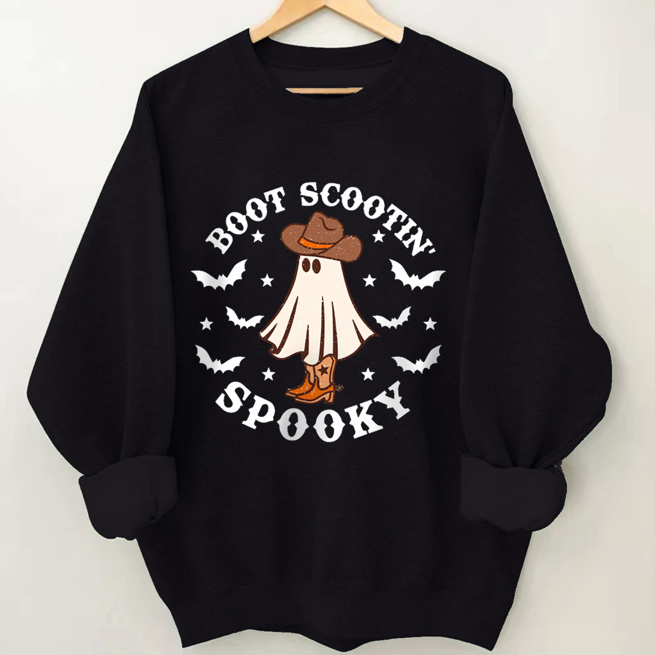 Boot Cowboy Ghost Battle On Halloween Sweatshirt