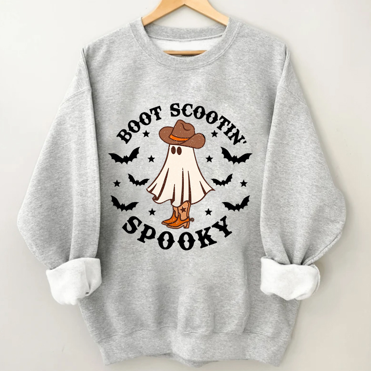 Boot Cowboy Ghost Battle On Halloween Sweatshirt