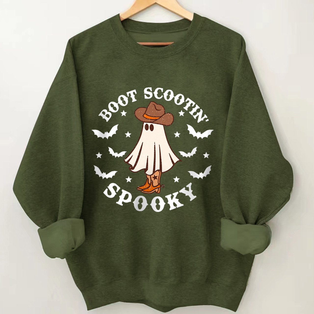 Boot Cowboy Ghost Battle On Halloween Sweatshirt