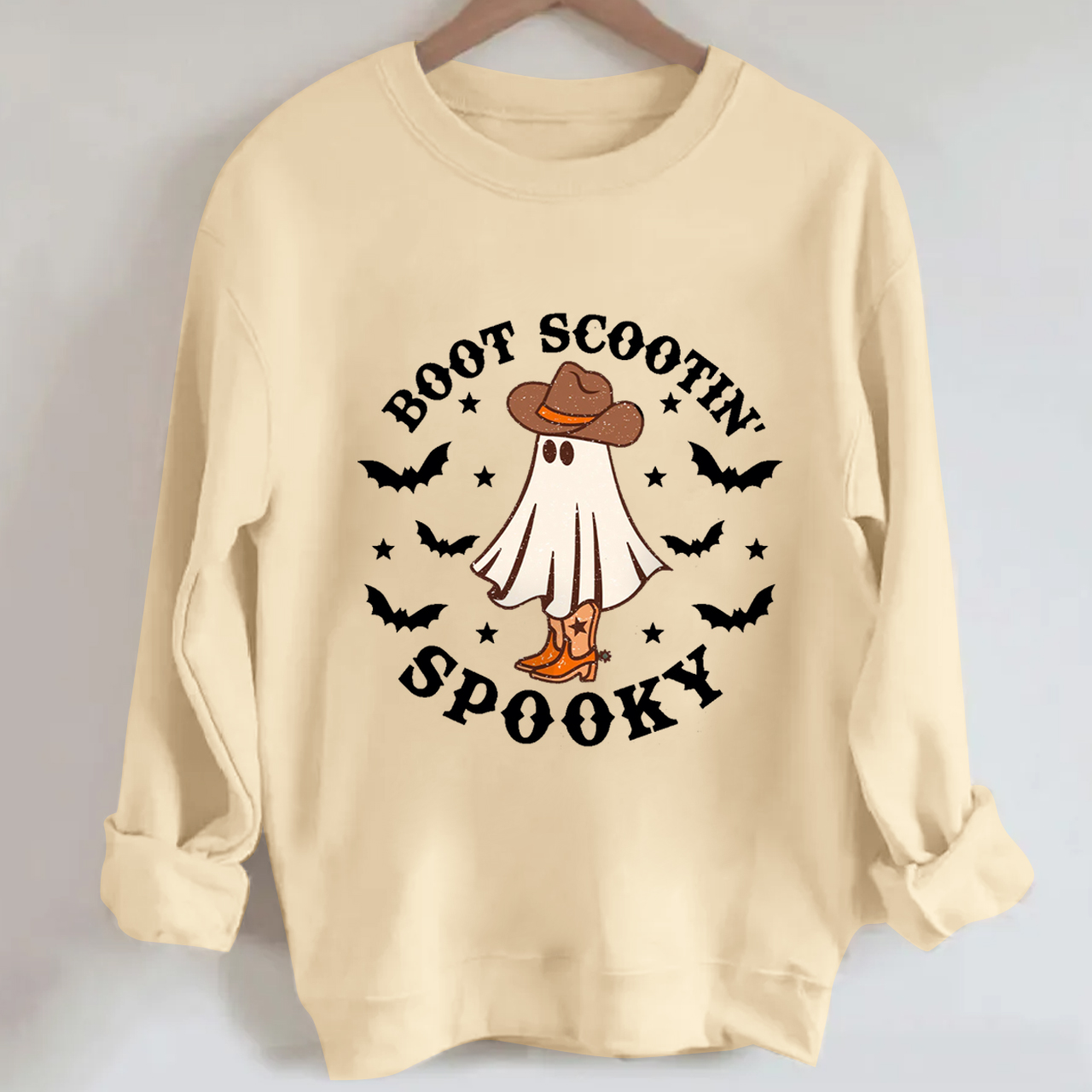 Boot Cowboy Ghost Battle On Halloween Sweatshirt