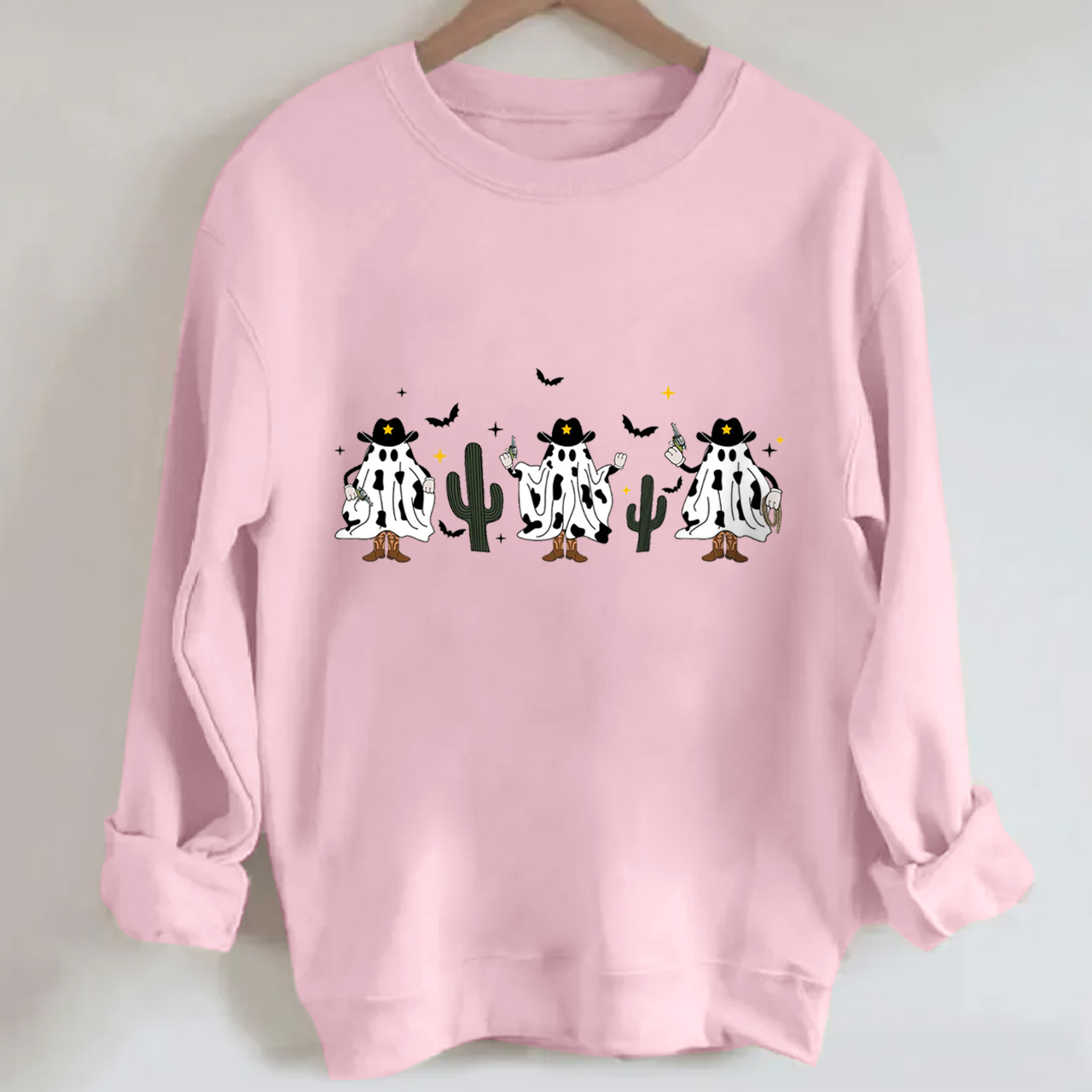 Western Ghost Cowboy Desert Shooting On Halloween Sweatshirt