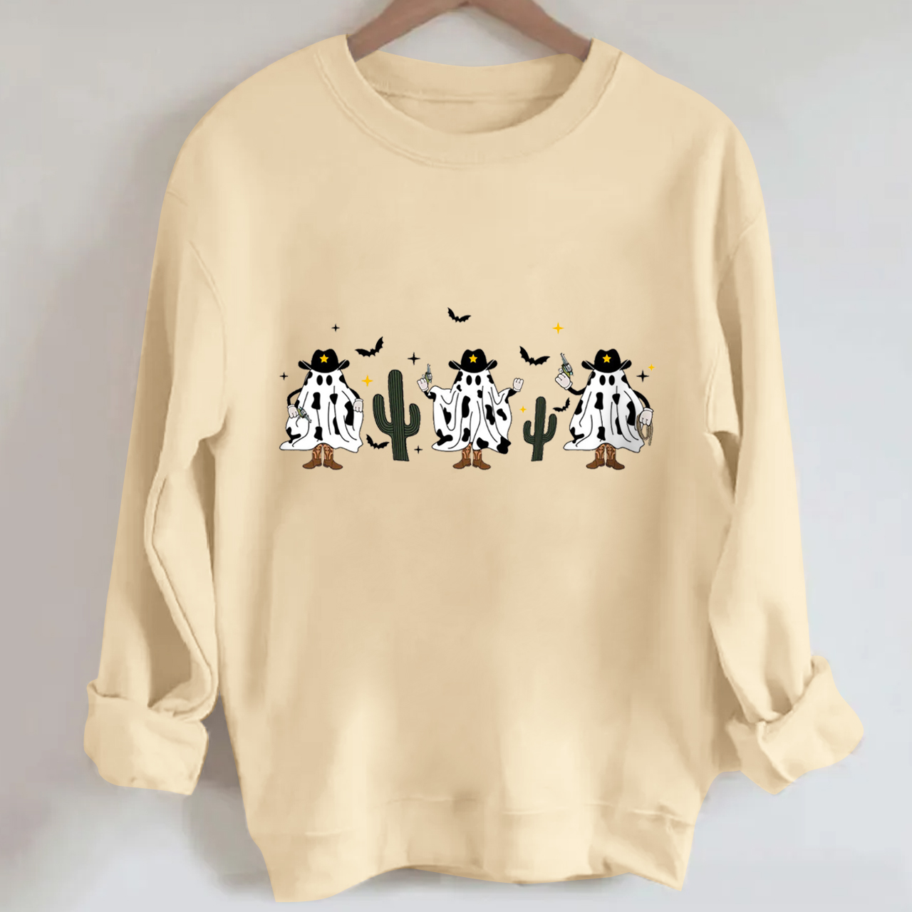 Western Ghost Cowboy Desert Shooting On Halloween Sweatshirt