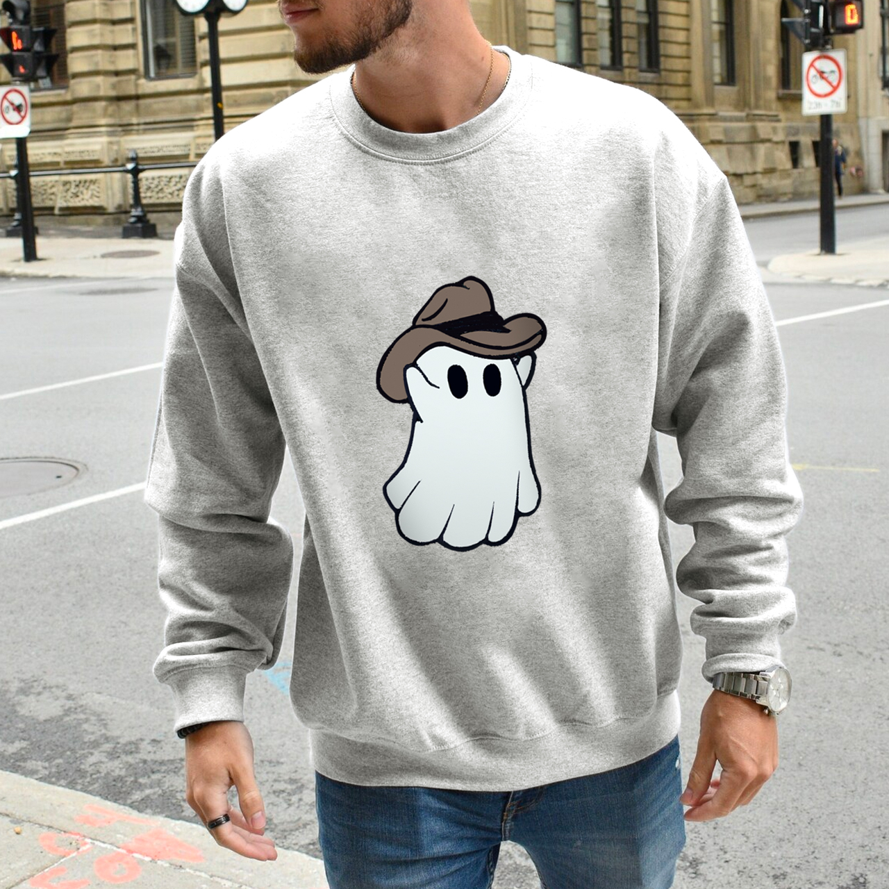 Western Halloween Ghost Cowboy Sweatshirt