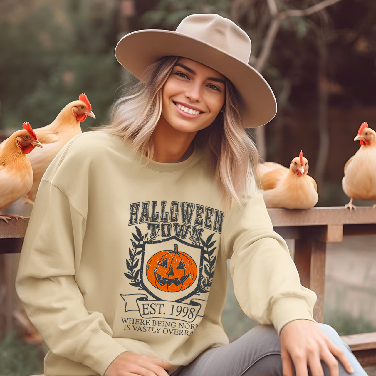 Cowboy Halloween Town Est 1998  Sweatshirt
