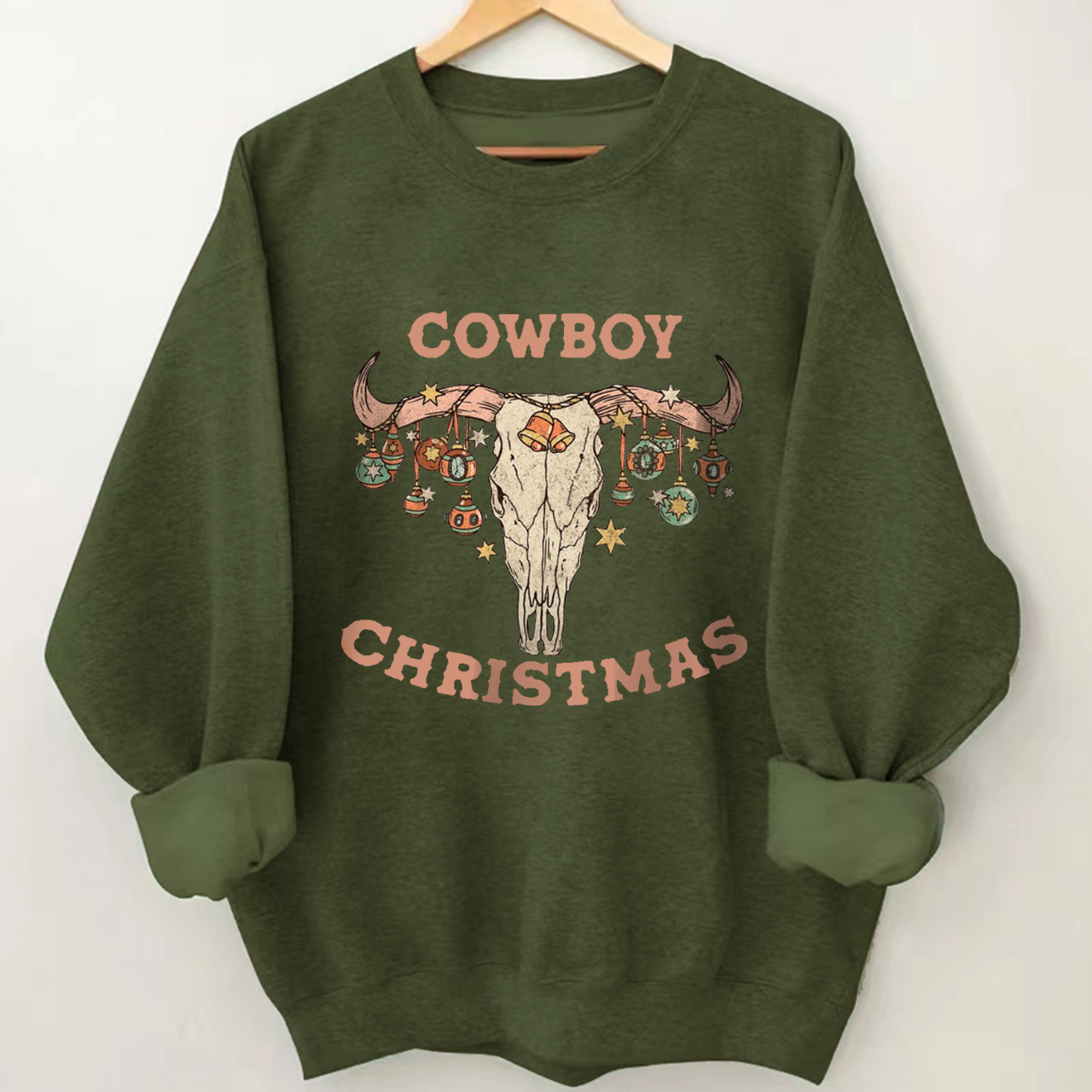 Christmas Cowboy Fantasy glass lamp Sweatshirt