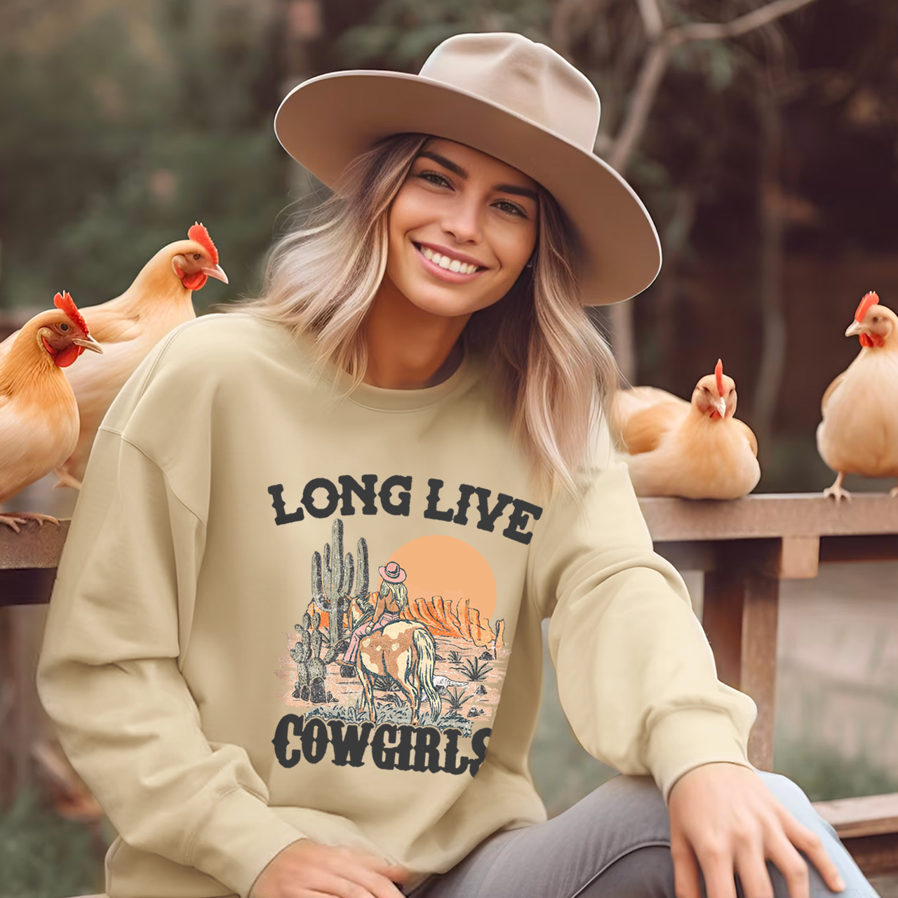Long Live Cowgirls Riding in the Desert T-Shirts