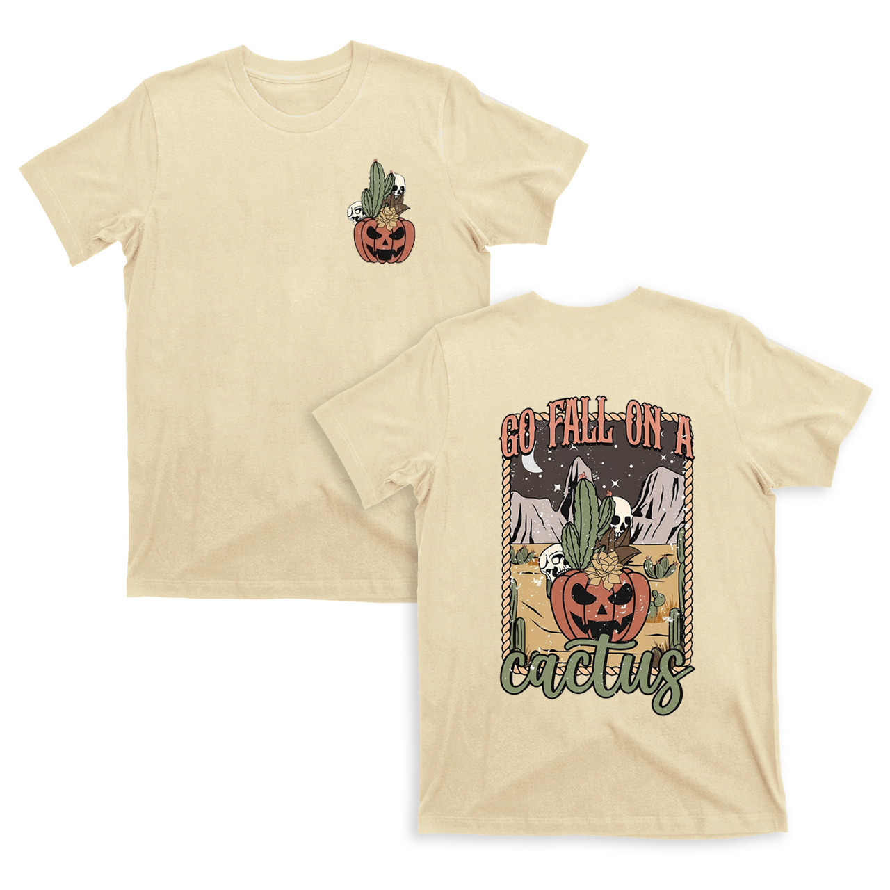 Western Boho Fall On A Cactus Tees