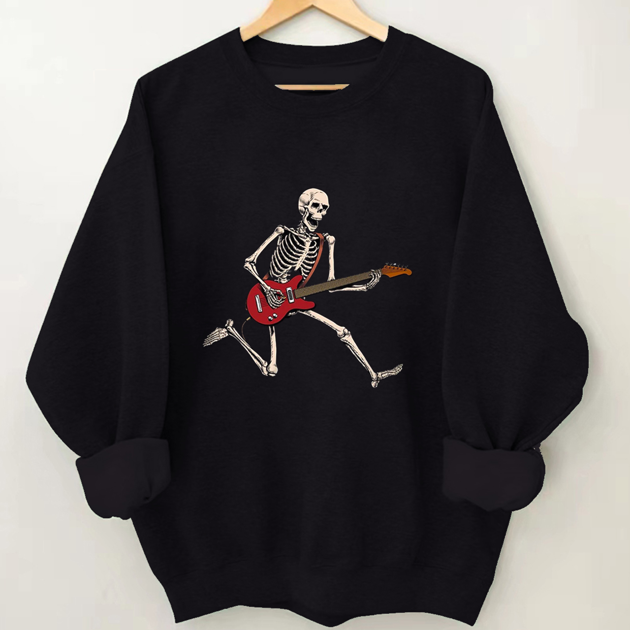 Halloween Skeleton Playing Guitar Sweatshirt