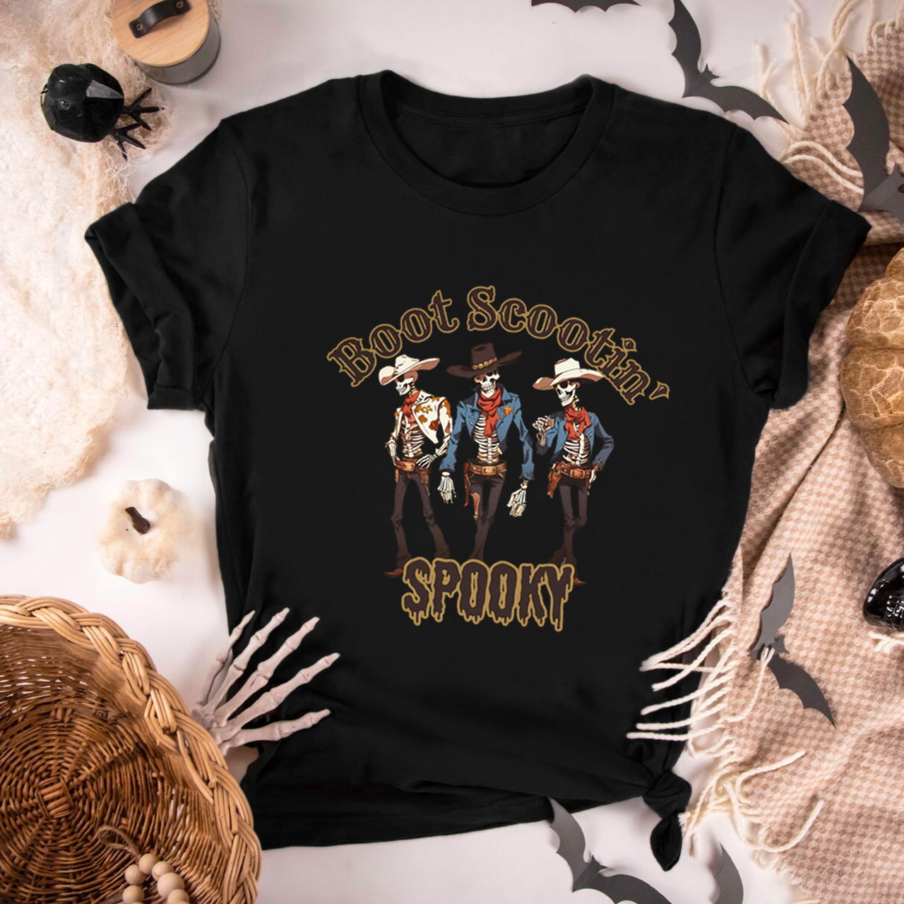 Halloween Boot Scootin Skeleton Cowboy T-Shirts