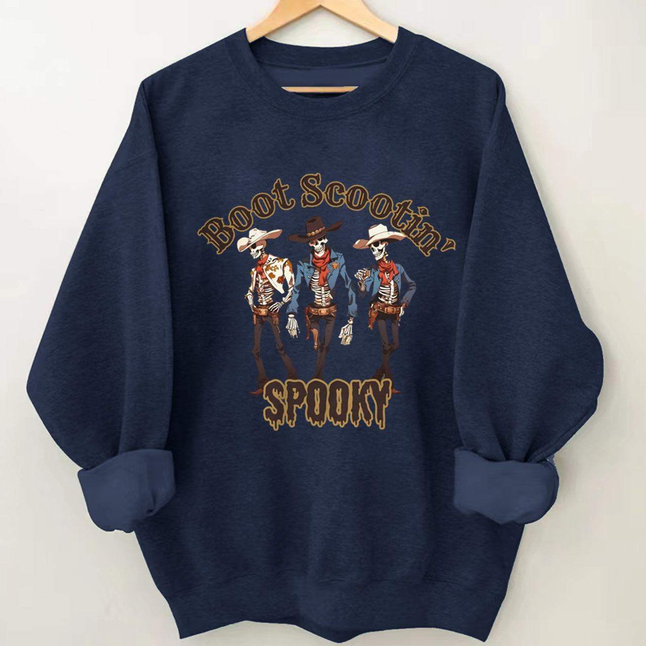 Halloween Boot Scootin Skeleton Cowboy Sweatshirt