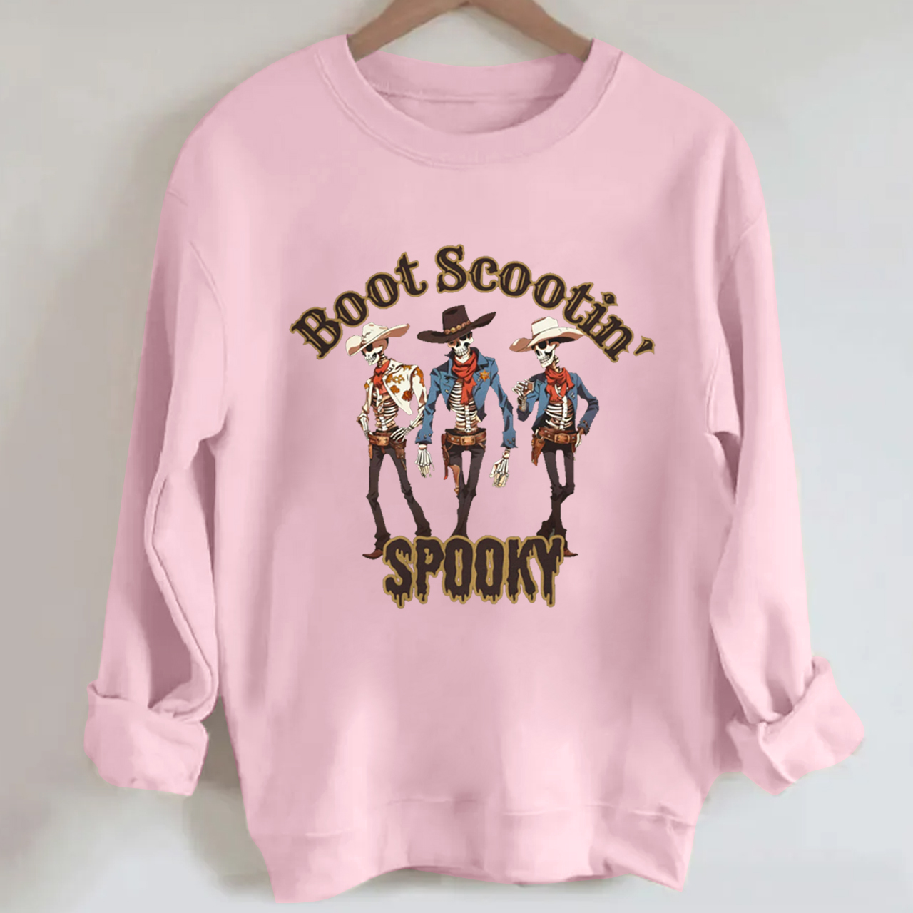 Halloween Boot Scootin Skeleton Cowboy Sweatshirt