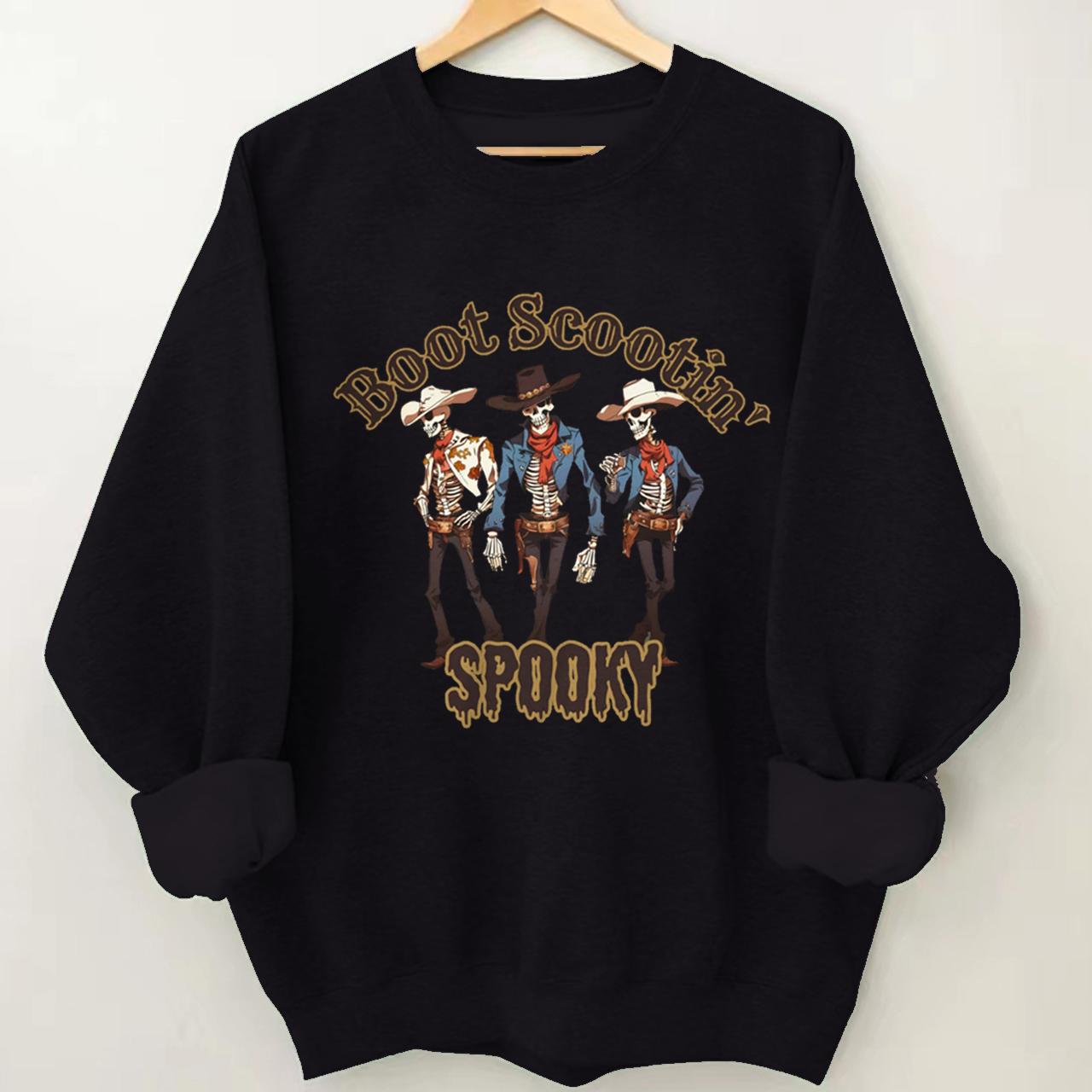 Halloween Boot Scootin Skeleton Cowboy Sweatshirt