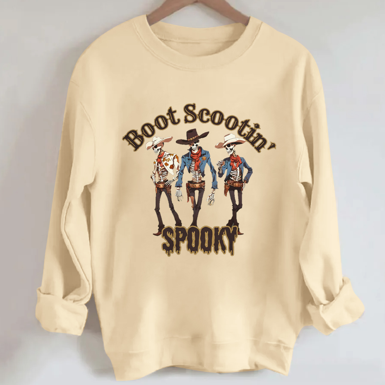 Halloween Boot Scootin Skeleton Cowboy Sweatshirt