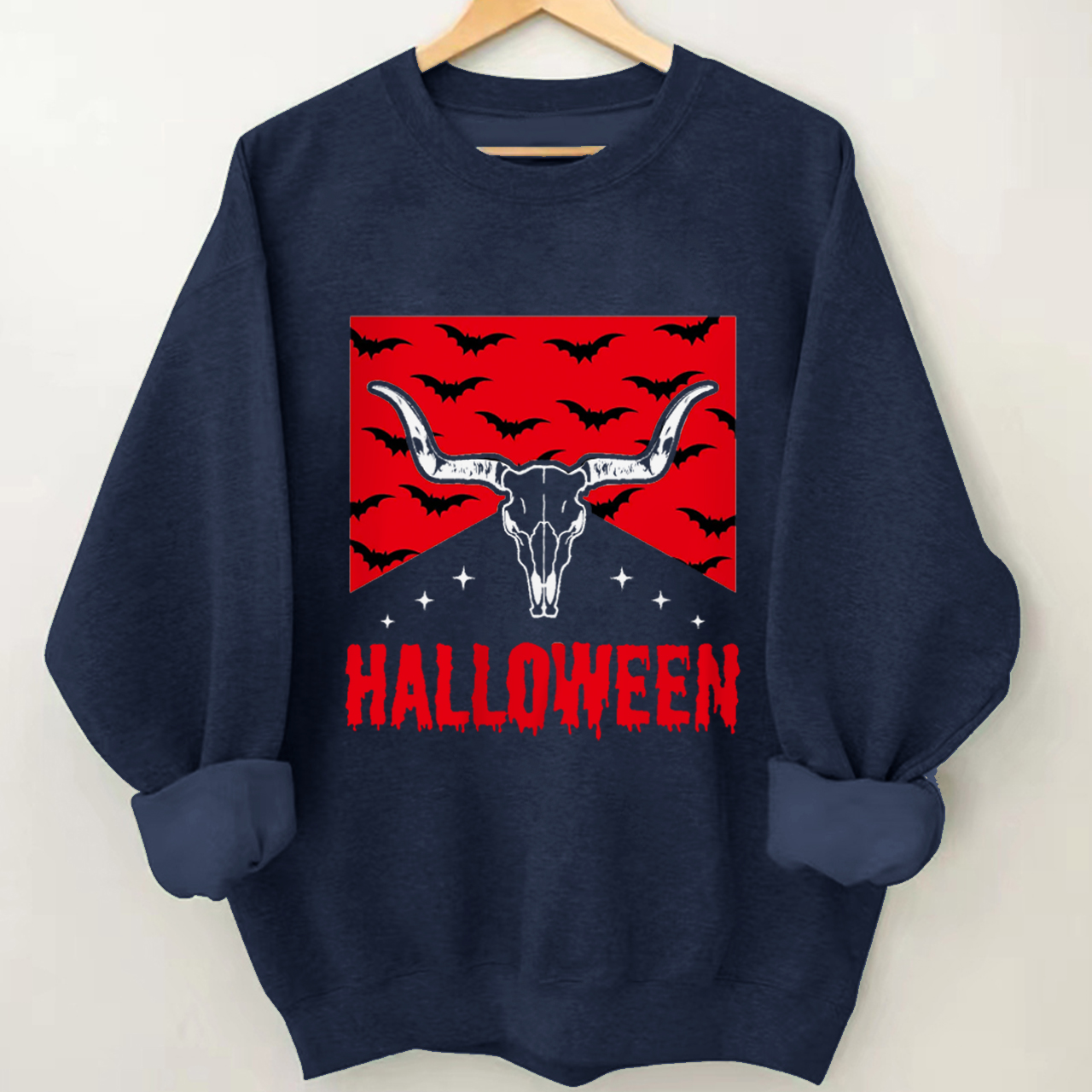 Halloween Cowboy Bat Midnight Sweatshirt