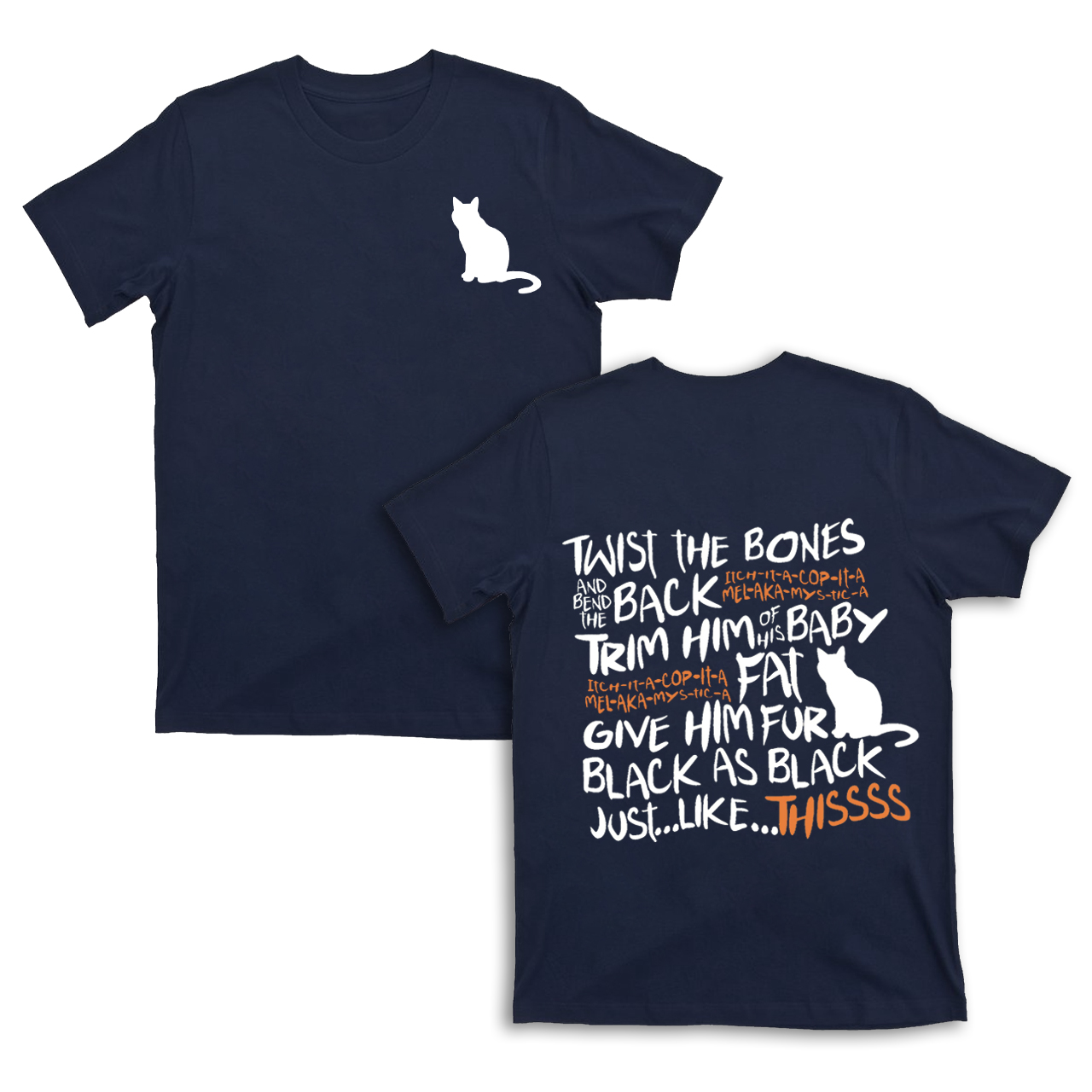 Halloween Daydreaming Cat double sided printing T-Shirts