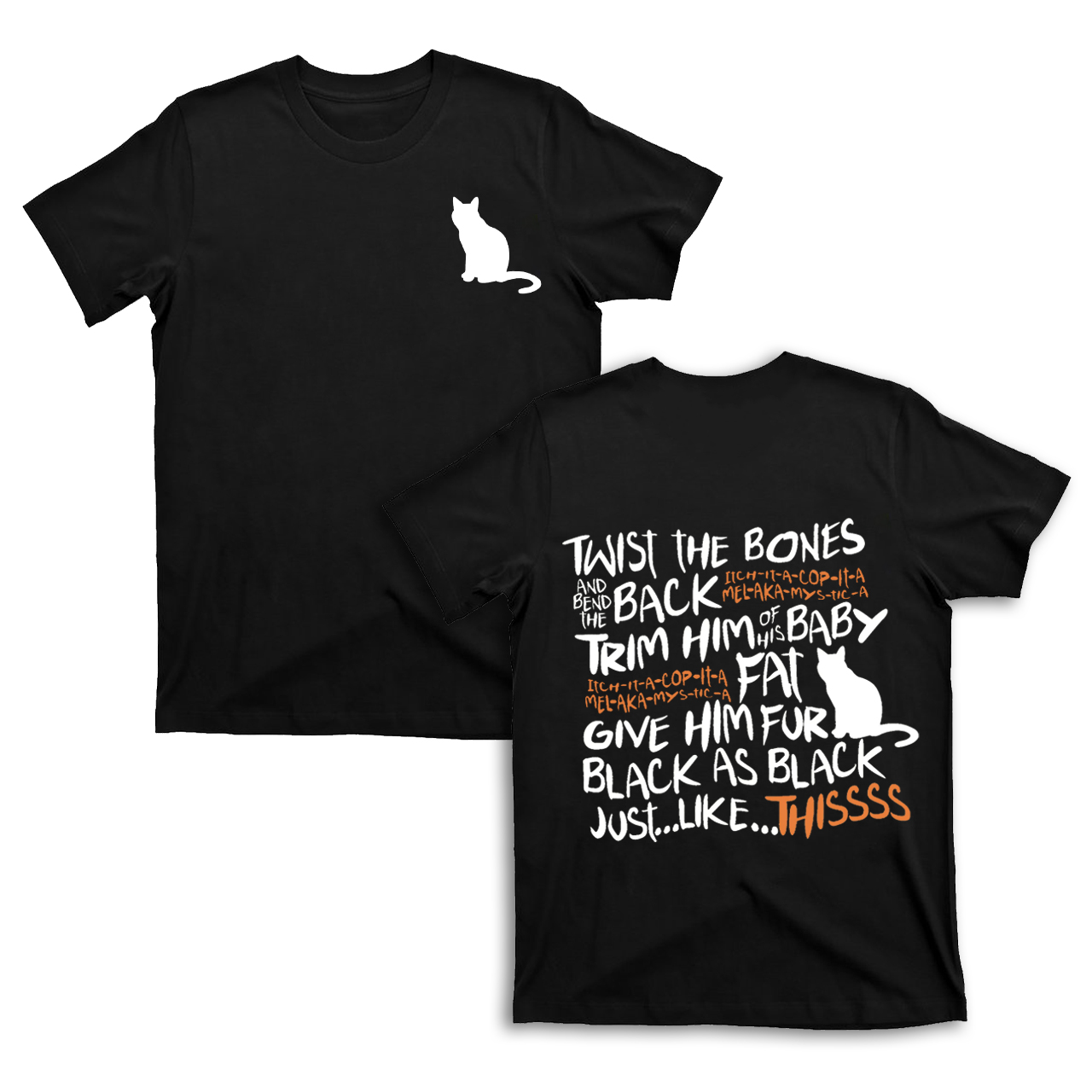 Halloween Daydreaming Cat double sided printing T-Shirts