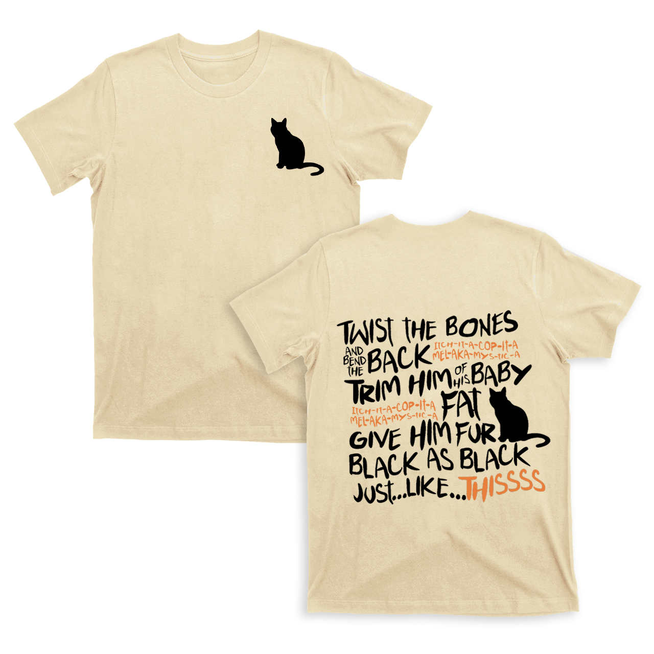 Halloween Daydreaming Cat double sided printing T-Shirts