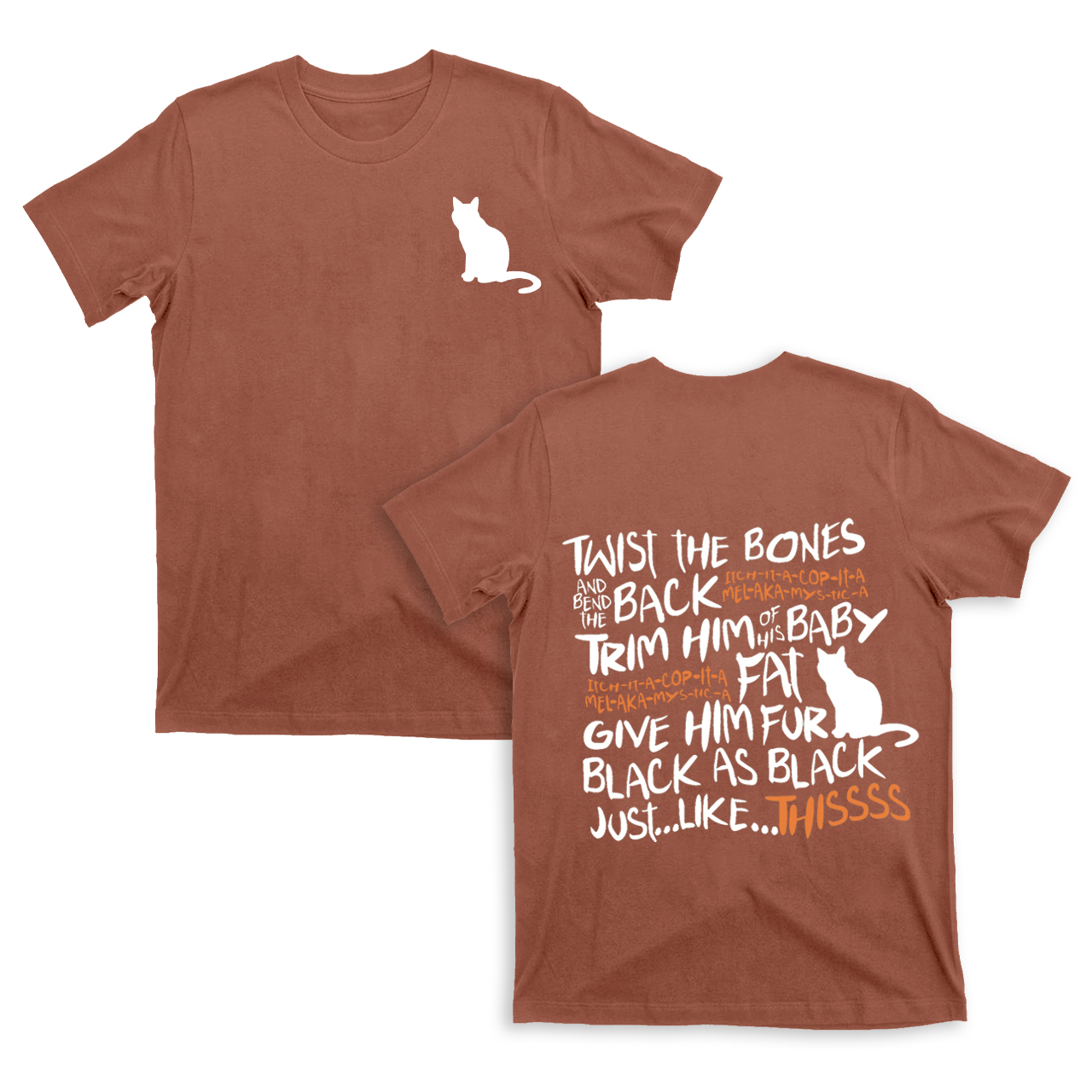 Halloween Daydreaming Cat double sided printing T-Shirts