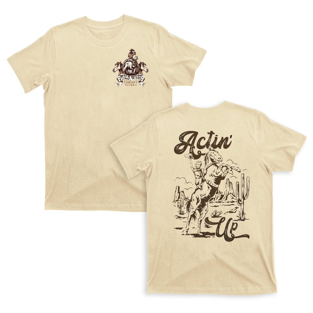 Wild West Cowboy Club Double sided printing T-Shirts
