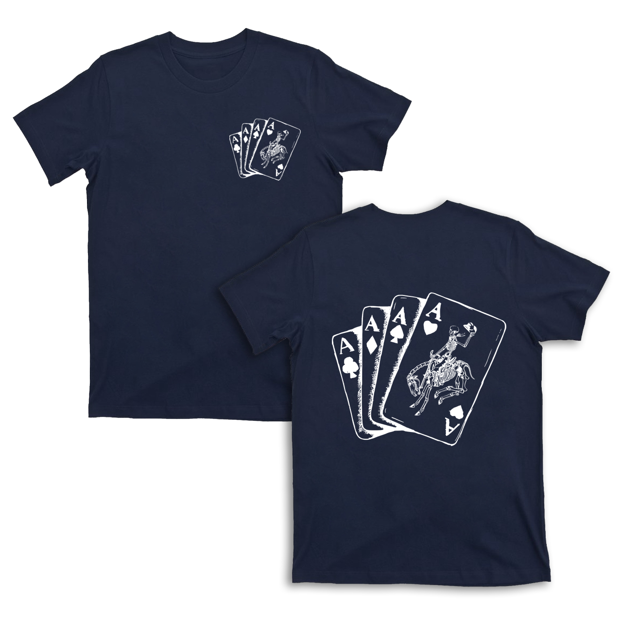 Halloween Skeleton Cowboy Playing Cards Western T-Shirts