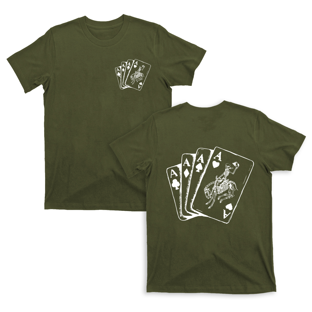 Halloween Skeleton Cowboy Playing Cards Western T-Shirts