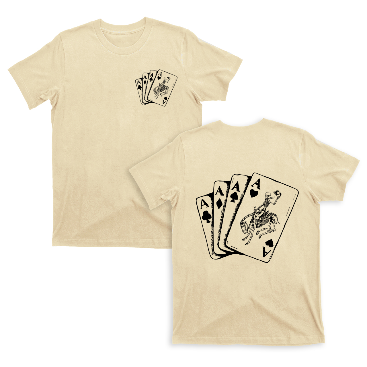 Halloween Skeleton Cowboy Playing Cards Western T-Shirts