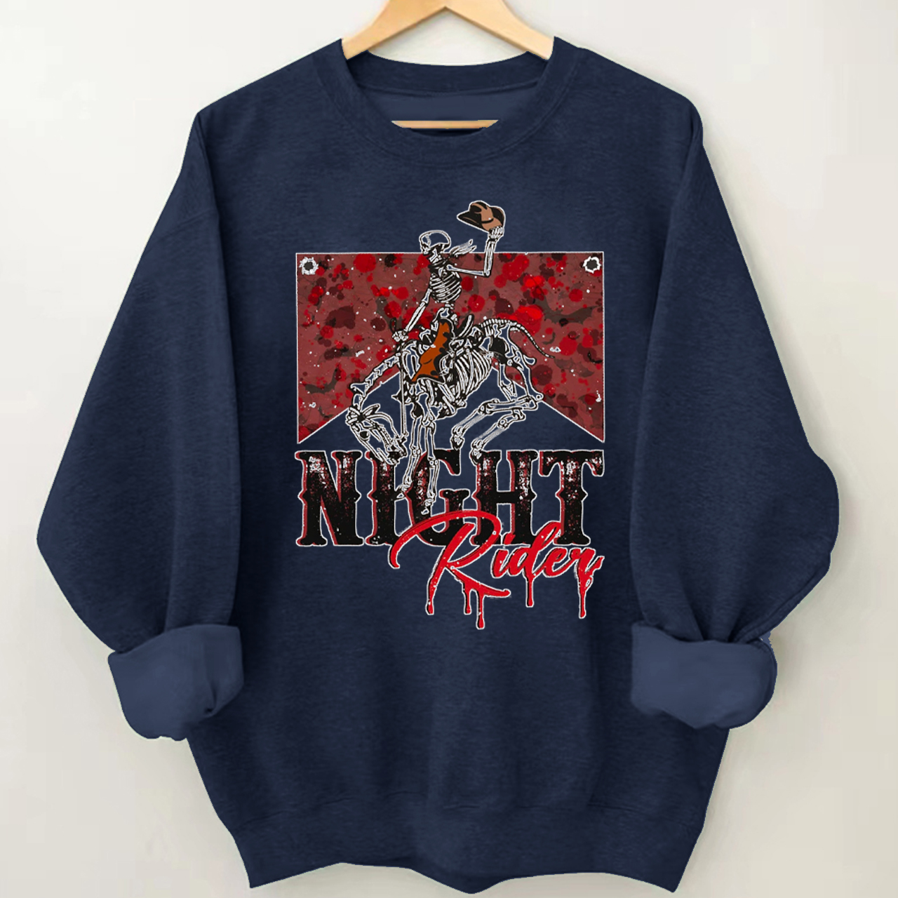 Halloween Cowboy Night Rider Crewneck Sweatshirt