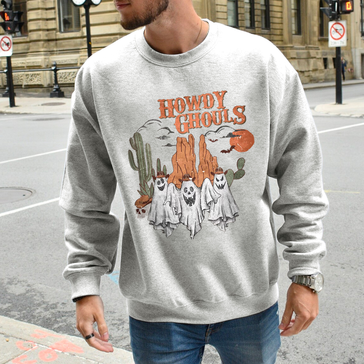 Halloween Western Ghost Cowboy Carnival Sweatshirt