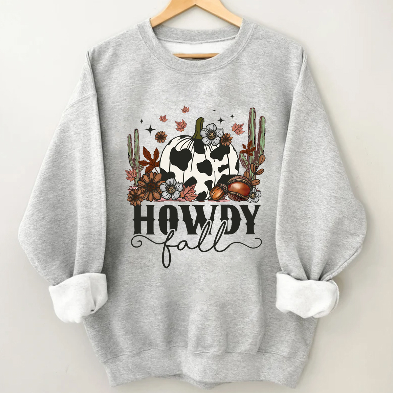 Halloween howdy cow pumpkin Sweatshirt