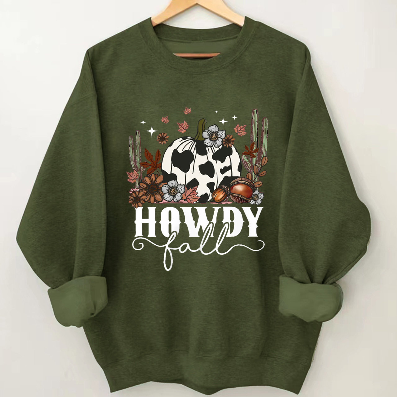 Halloween howdy cow pumpkin Sweatshirt