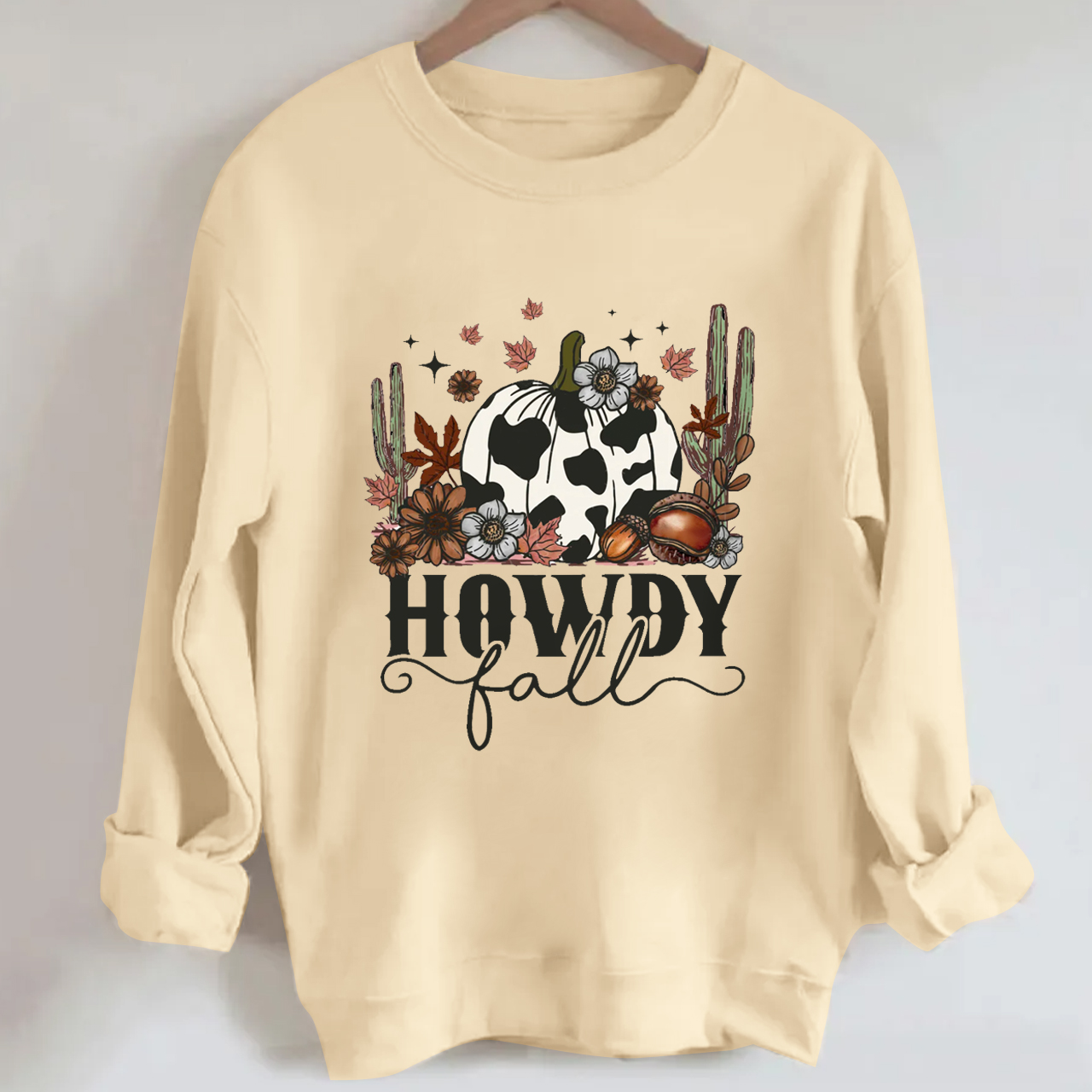 Halloween howdy cow pumpkin Sweatshirt