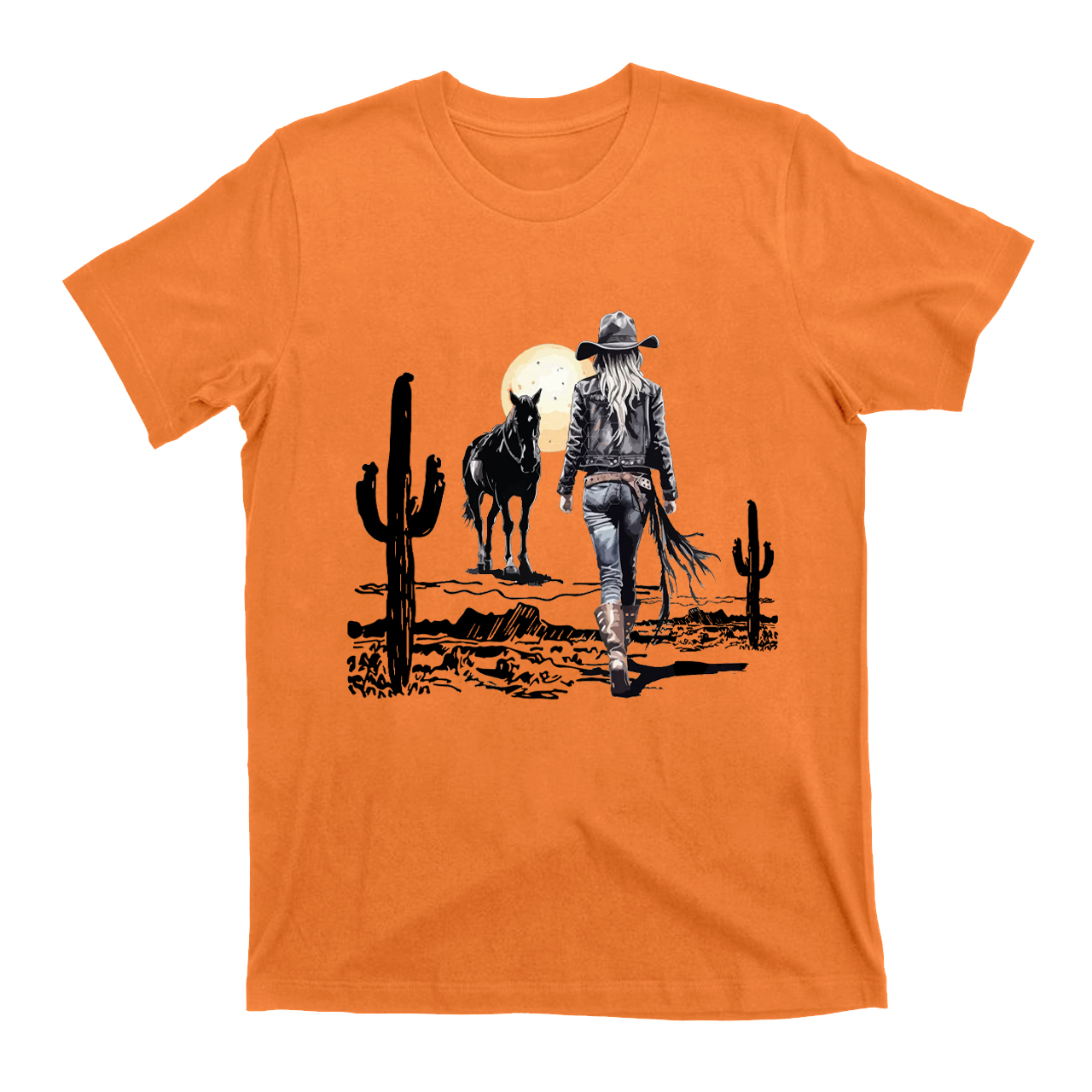 Cowgirl in the western desert  T-Shirts