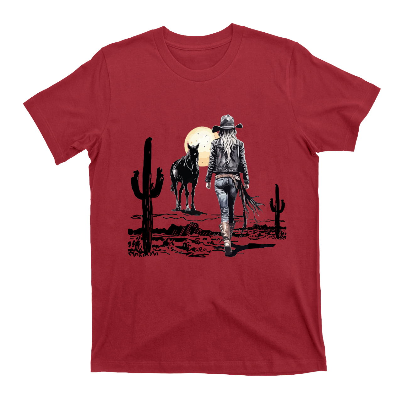 Cowgirl in the western desert  T-Shirts