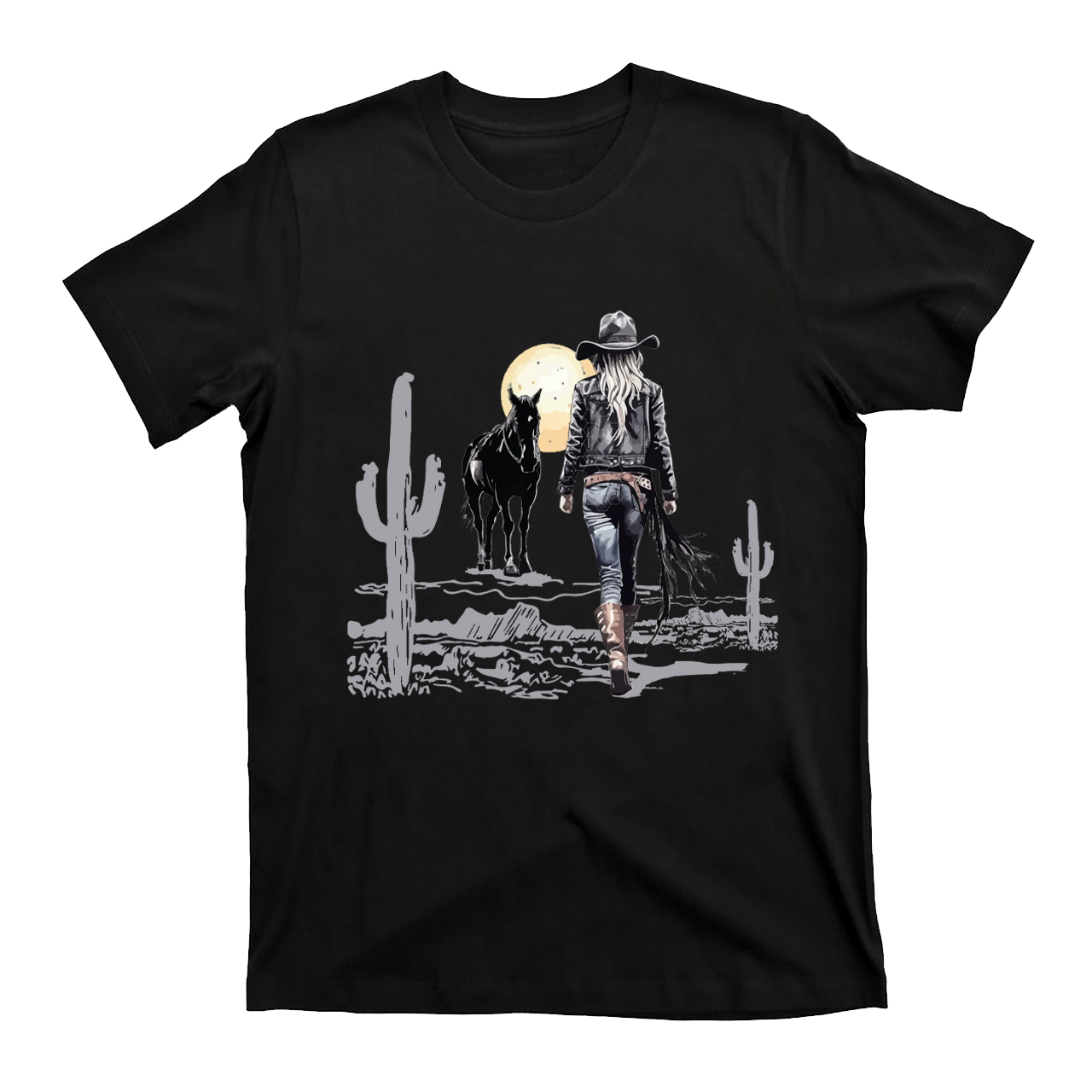 Cowgirl in the western desert  T-Shirts