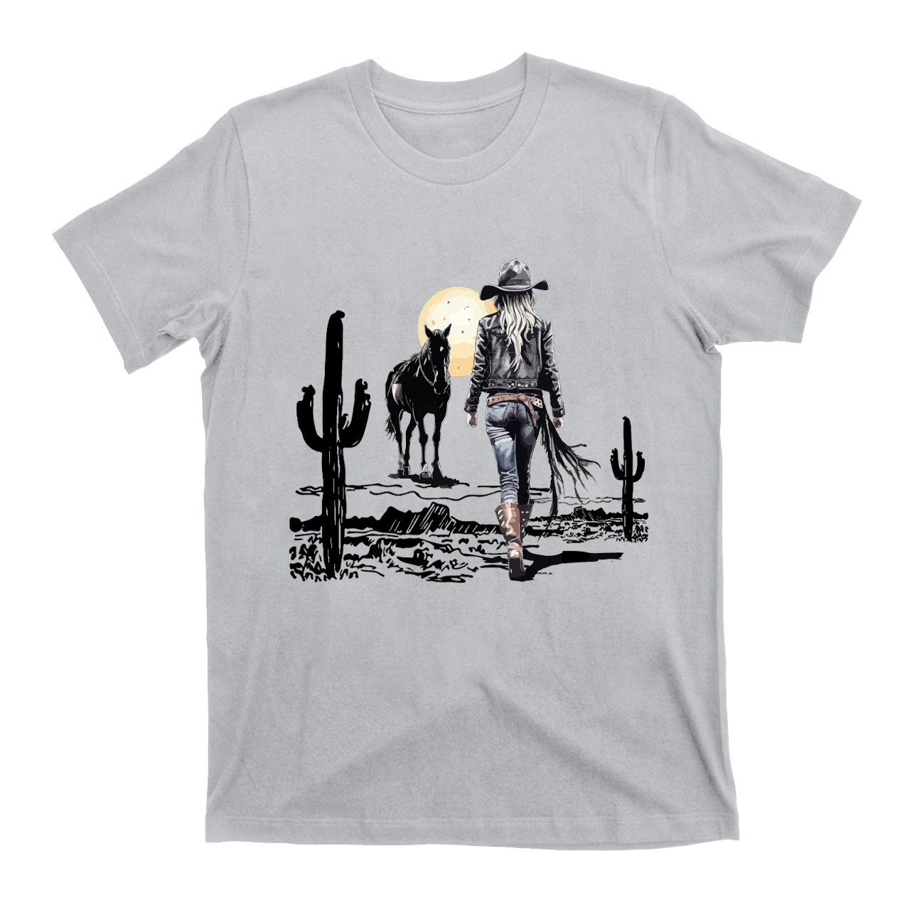 Cowgirl in the western desert  T-Shirts