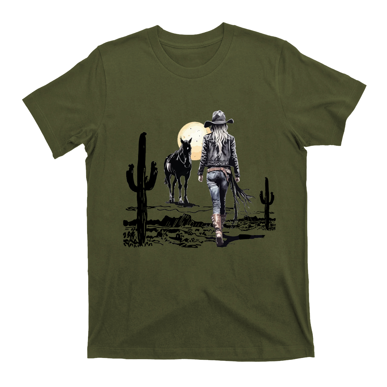 Cowgirl in the western desert  T-Shirts