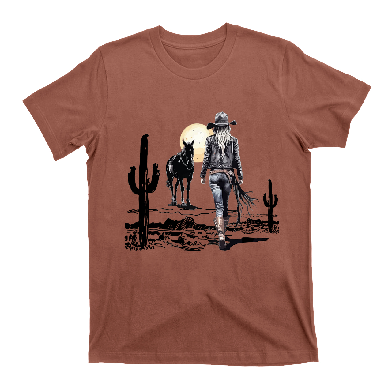 Cowgirl in the western desert  T-Shirts