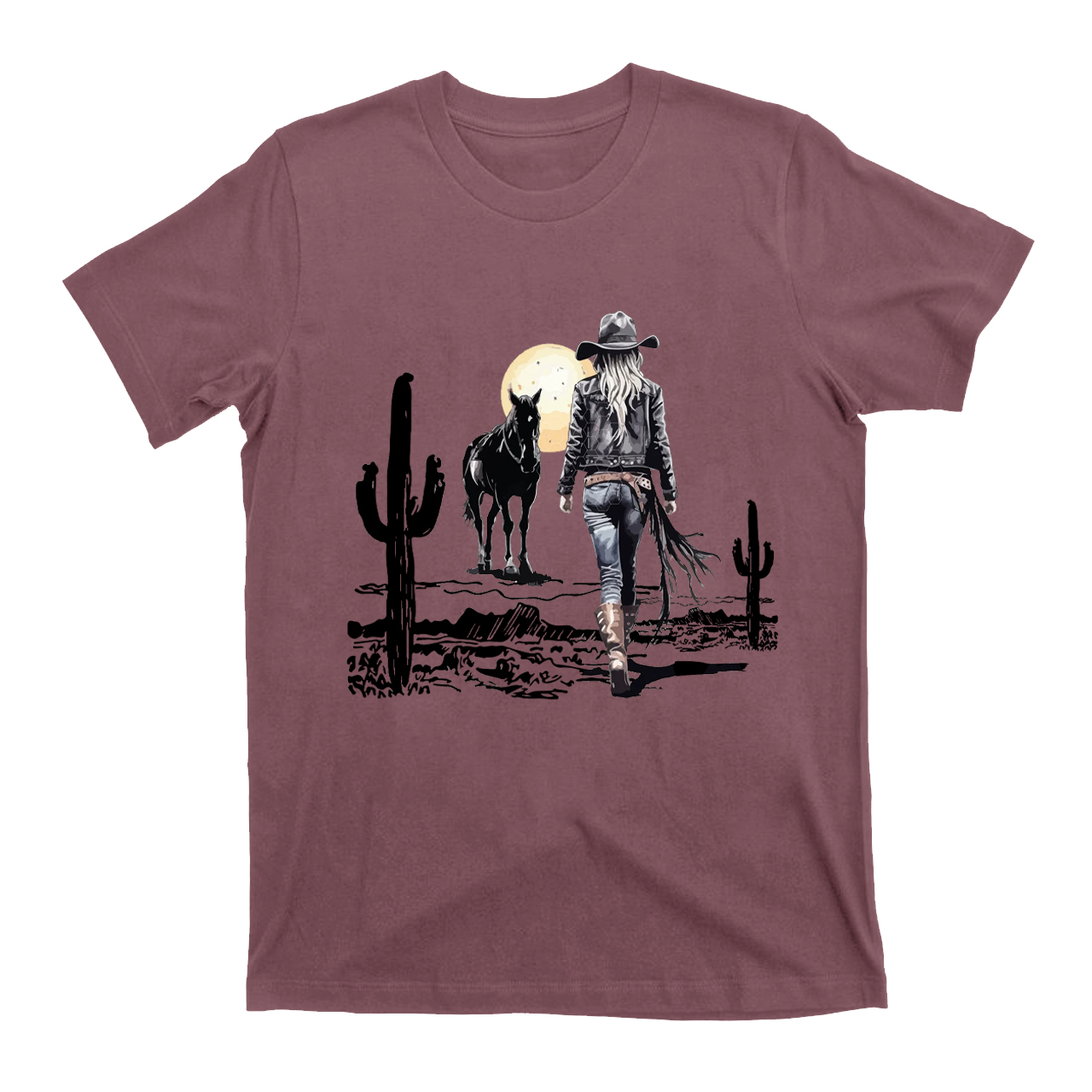 Cowgirl in the western desert  T-Shirts