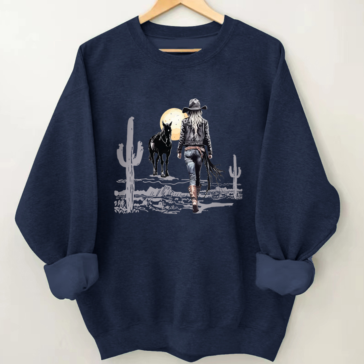 Cowgirl in the western desert Sweatshirt