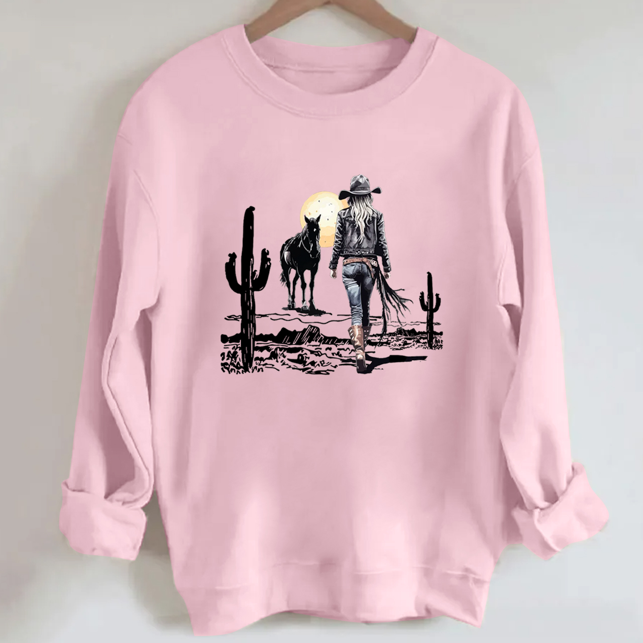 Cowgirl in the western desert Sweatshirt