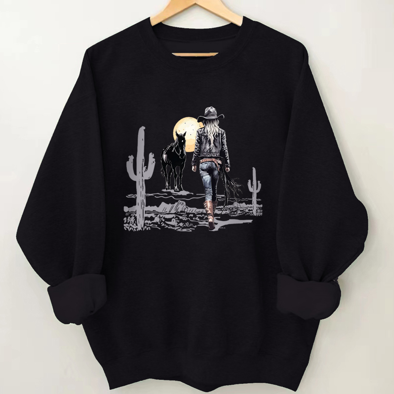Cowgirl in the western desert Sweatshirt