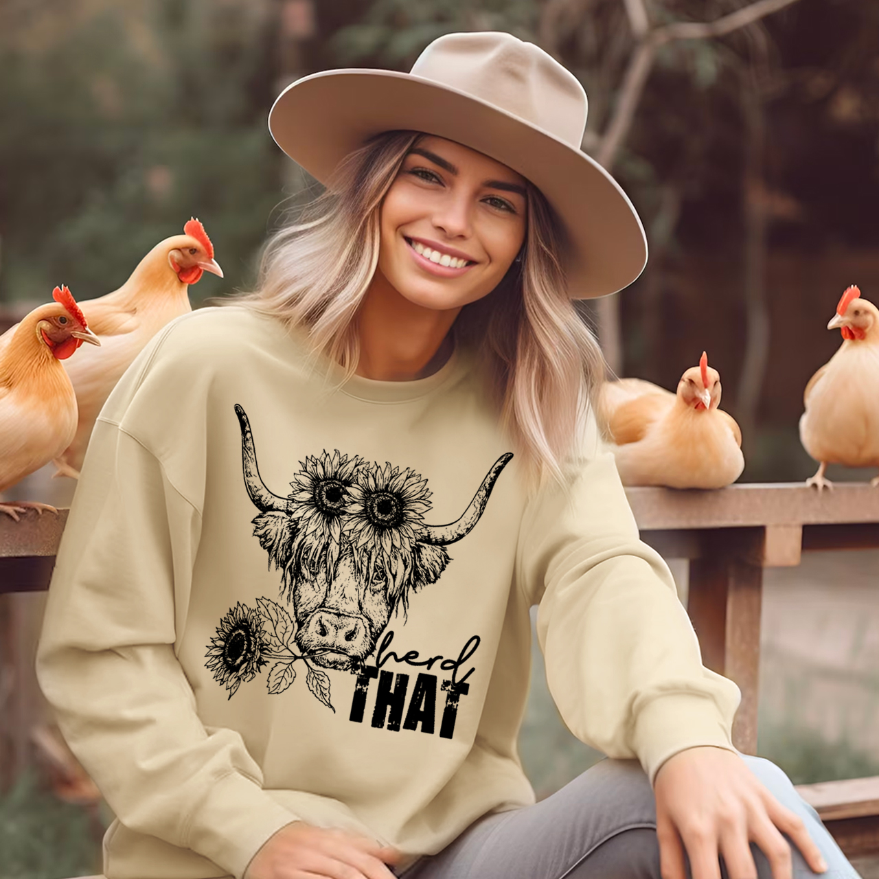 Cowboy Highland cow Sweatshirt