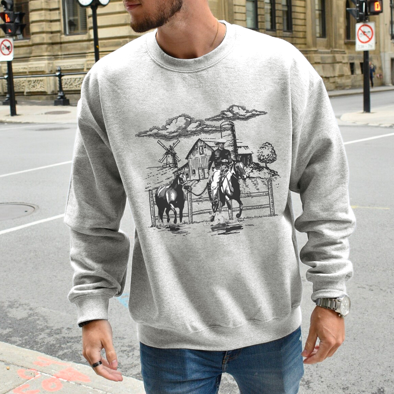 Western Country Cowboys Sublimation Sweatshirt
