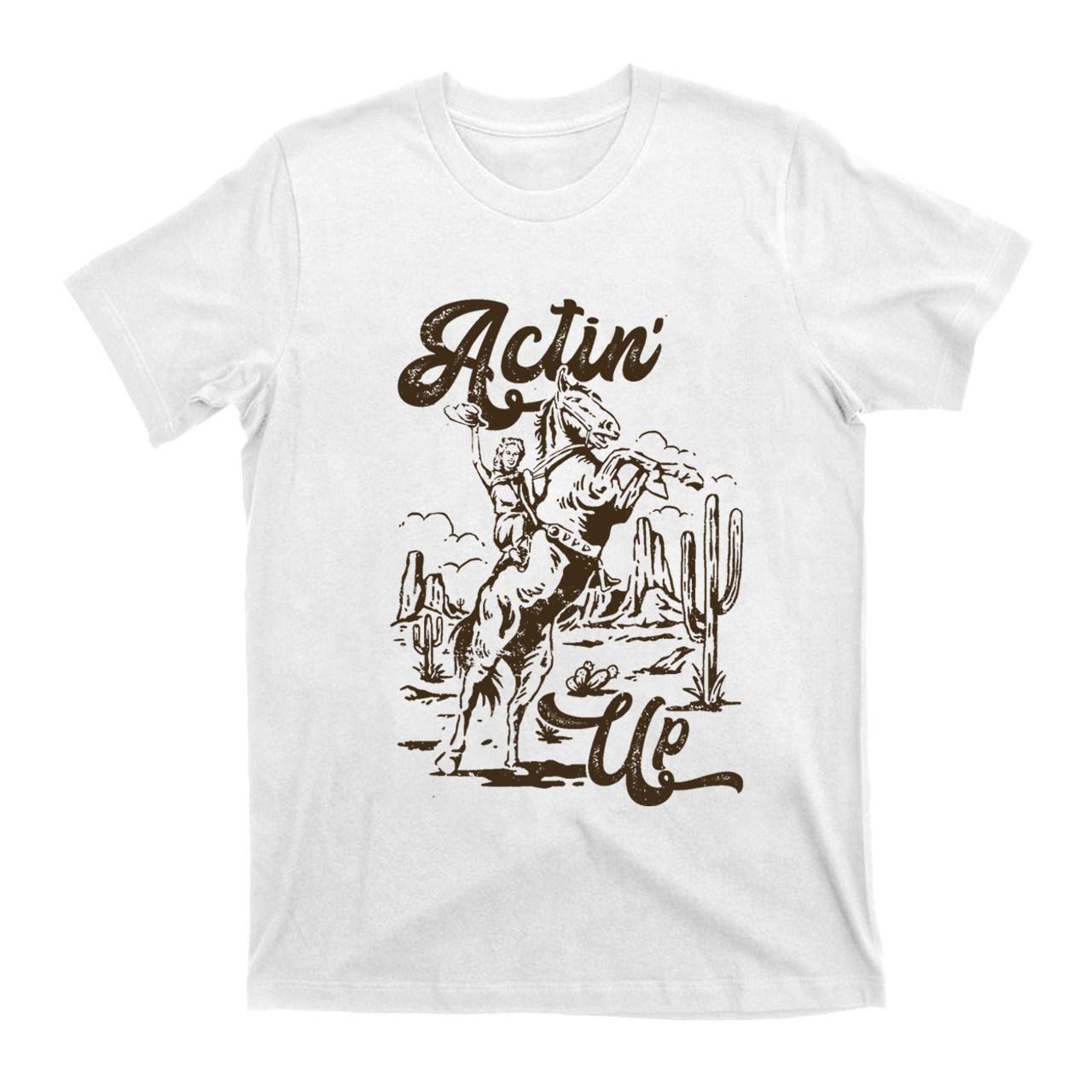 Cowgirl Celebrating Victory Actin T-shirts